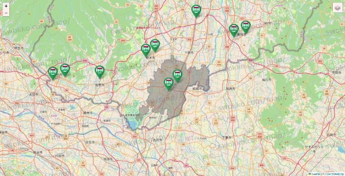 栃木県の業務スーパーの店舗地図