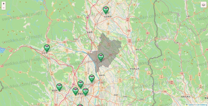栃木県の業務スーパーの店舗地図