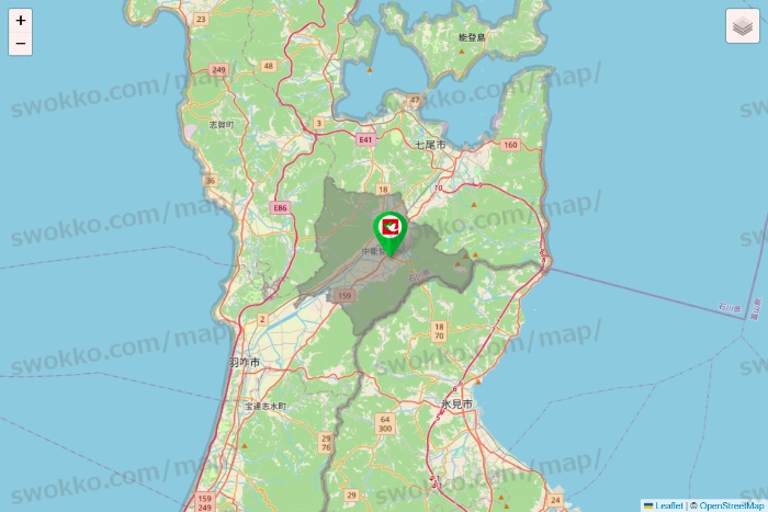 石川県の平和堂（フレンドマート・アルプラザ）の店舗地図