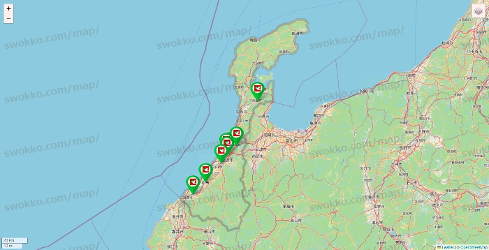 石川県の平和堂（フレンドマート・アルプラザ）の店舗地図
