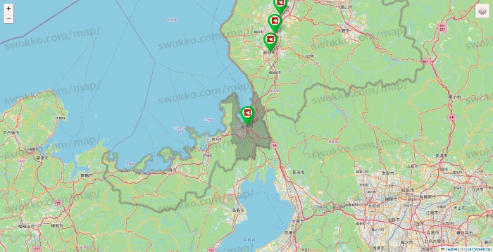 福井県の平和堂（フレンドマート・アルプラザ）の店舗地図