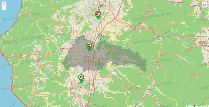 福井県の平和堂（フレンドマート・アルプラザ）の店舗地図
