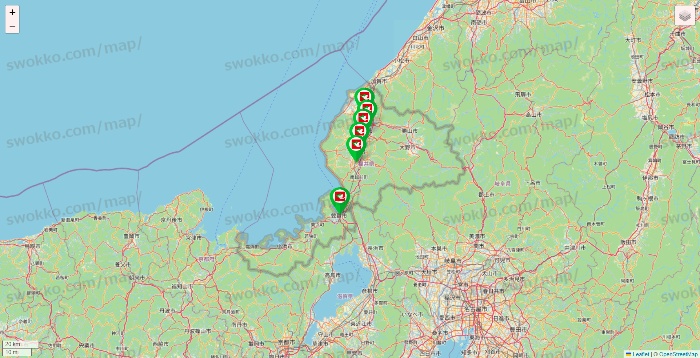 福井県の平和堂（フレンドマート・アルプラザ）の店舗地図