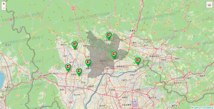 岐阜県の平和堂（フレンドマート・アルプラザ）の店舗地図