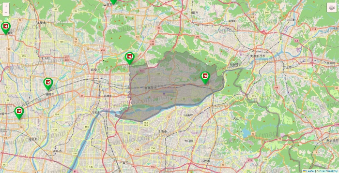 岐阜県の平和堂（フレンドマート・アルプラザ）の店舗地図