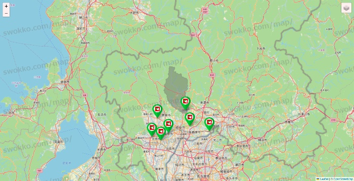 岐阜県の平和堂（フレンドマート・アルプラザ）の店舗地図