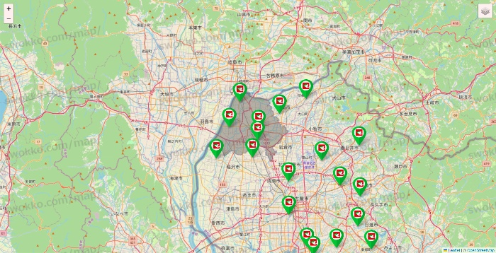 愛知県の平和堂（フレンドマート・アルプラザ）の店舗地図