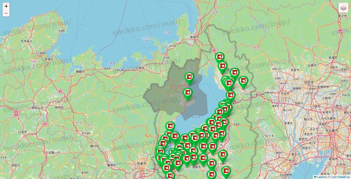 滋賀県の平和堂（フレンドマート・アルプラザ）の店舗地図