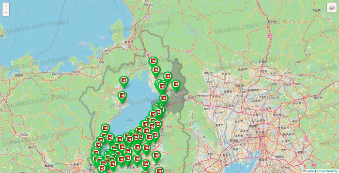 滋賀県の平和堂（フレンドマート・アルプラザ）の店舗地図