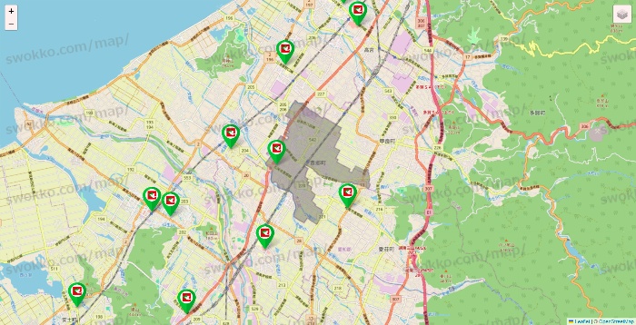 滋賀県の平和堂（フレンドマート・アルプラザ）の店舗地図
