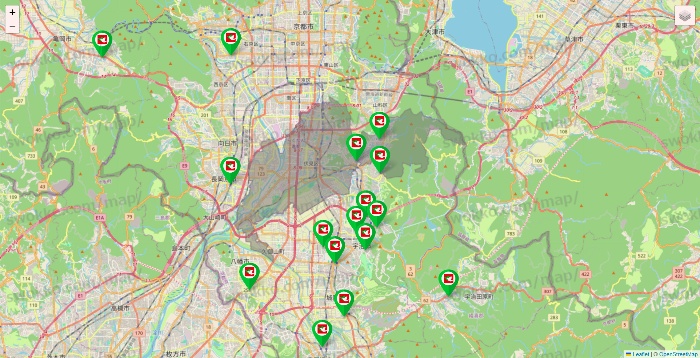 京都府の平和堂（フレンドマート・アルプラザ）の店舗地図