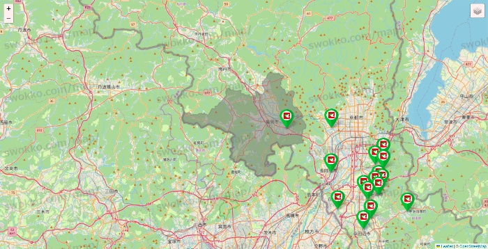京都府の平和堂（フレンドマート・アルプラザ）の店舗地図