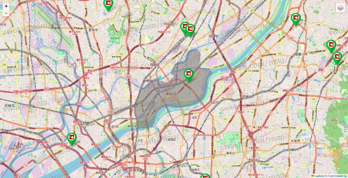 大阪府の平和堂（フレンドマート・アルプラザ）の店舗地図
