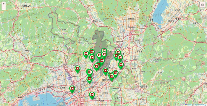 大阪府の平和堂（フレンドマート・アルプラザ）の店舗地図