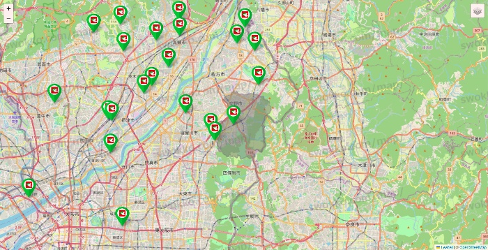 大阪府の平和堂（フレンドマート・アルプラザ）の店舗地図