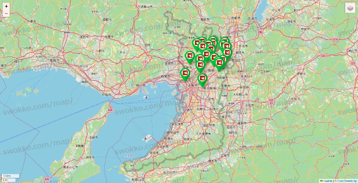 大阪府の平和堂（フレンドマート・アルプラザ）の店舗地図