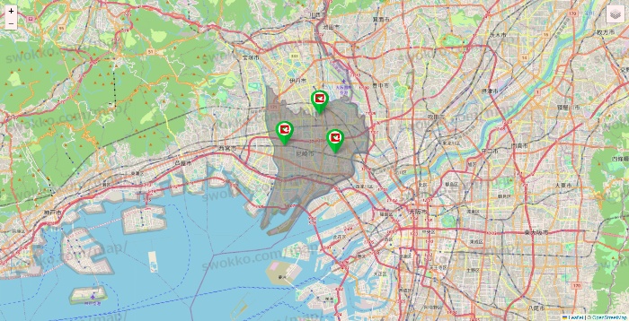 兵庫県の平和堂（フレンドマート・アルプラザ）の店舗地図