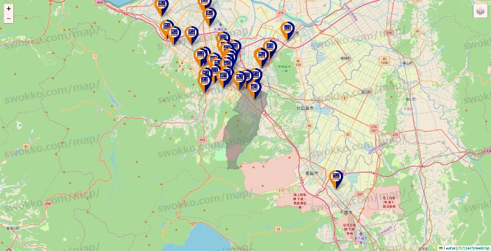 北海道のハローストレージの店舗地図