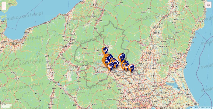 群馬県のハローストレージの店舗地図