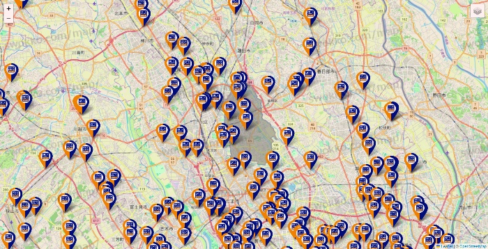 埼玉県のハローストレージの店舗地図