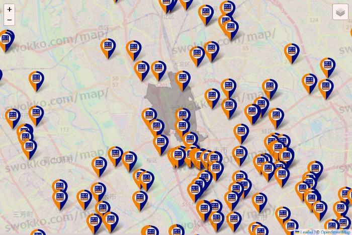 埼玉県のハローストレージの店舗地図