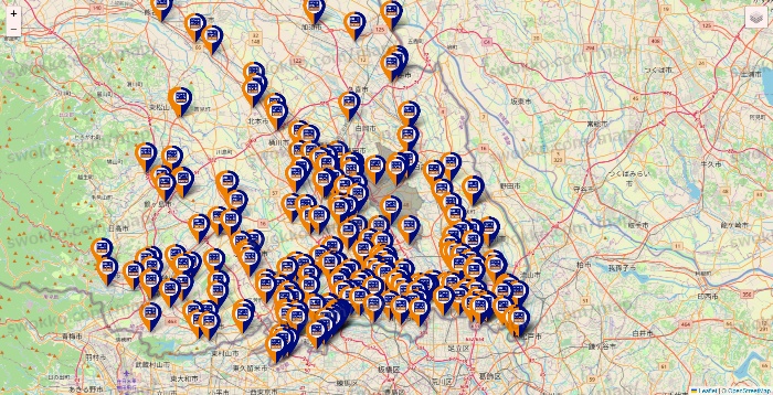 埼玉県のハローストレージの店舗地図
