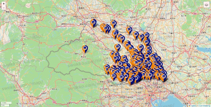 埼玉県のハローストレージの店舗地図