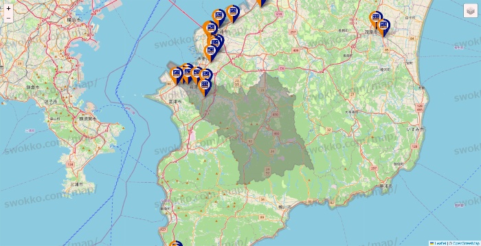 千葉県のハローストレージの店舗地図