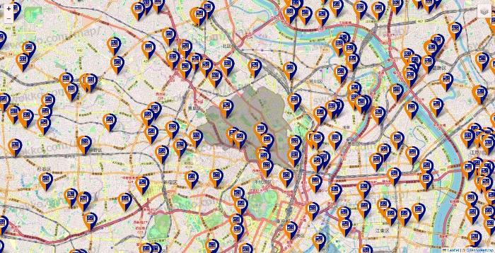 東京都のハローストレージの店舗地図