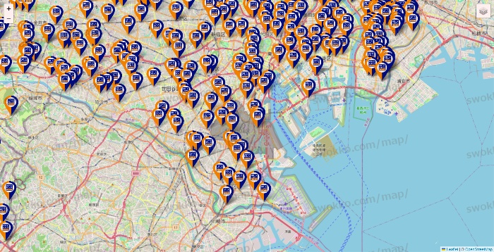 東京都のハローストレージの店舗地図