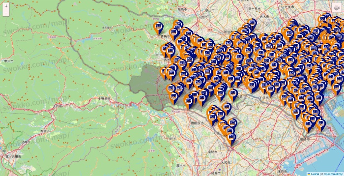 東京都のハローストレージの店舗地図