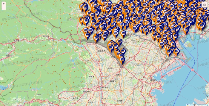 東京都のハローストレージの店舗地図
