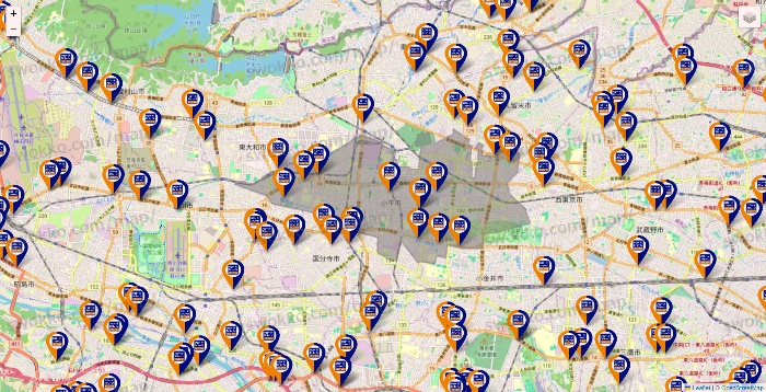 東京都のハローストレージの店舗地図