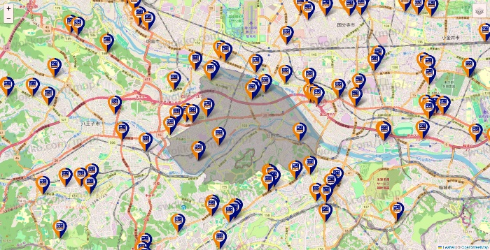 東京都のハローストレージの店舗地図