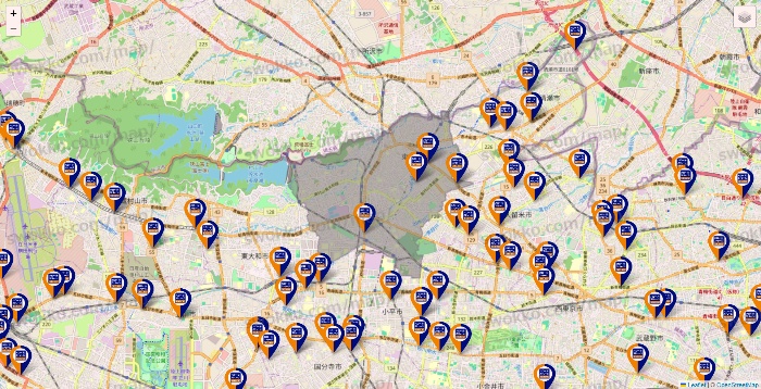 東京都のハローストレージの店舗地図