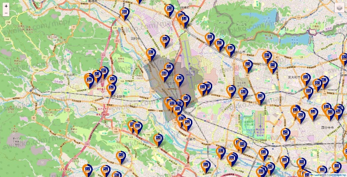 東京都のハローストレージの店舗地図