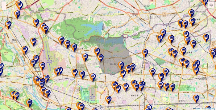 東京都のハローストレージの店舗地図