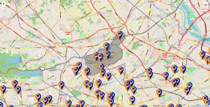 東京都のハローストレージの店舗地図