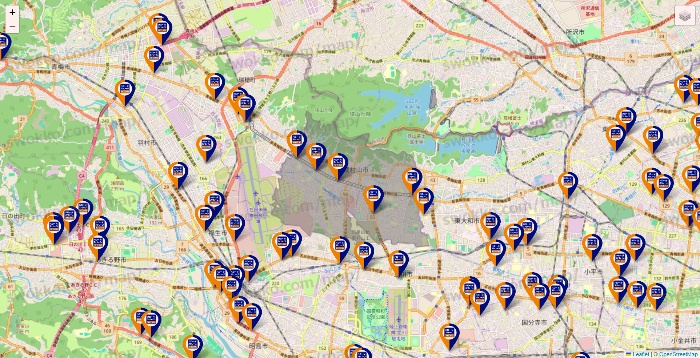 東京都のハローストレージの店舗地図