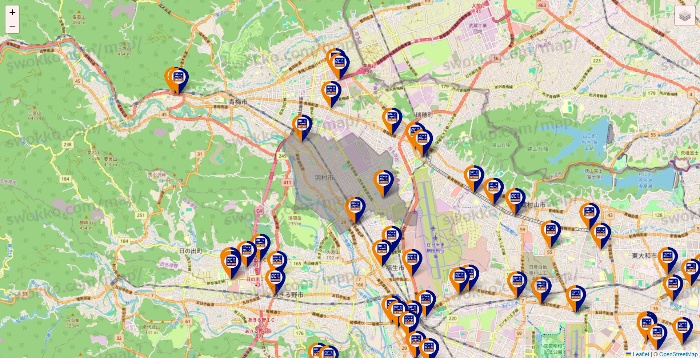 東京都のハローストレージの店舗地図