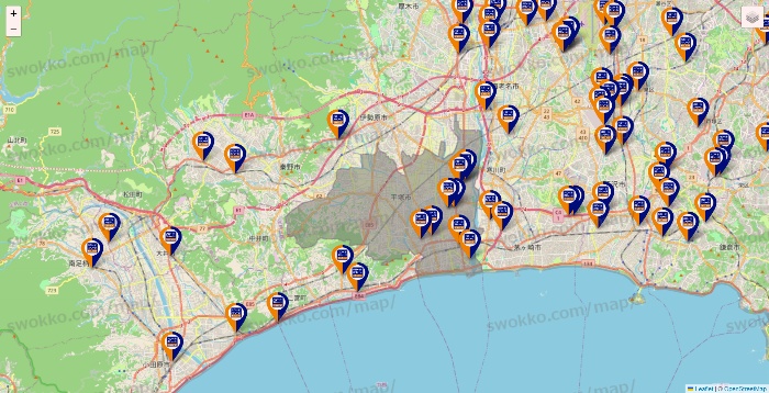 神奈川県のハローストレージの店舗地図