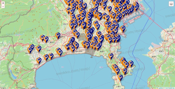 神奈川県のハローストレージの店舗地図