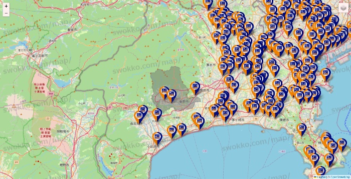 神奈川県のハローストレージの店舗地図