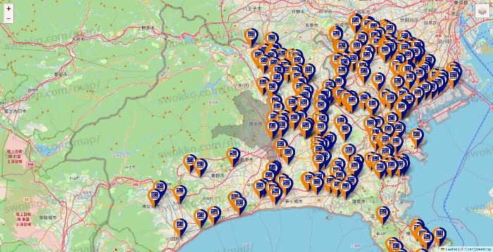 神奈川県のハローストレージの店舗地図