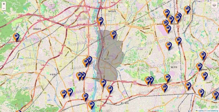 神奈川県のハローストレージの店舗地図