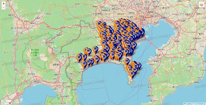 神奈川県のハローストレージの店舗地図