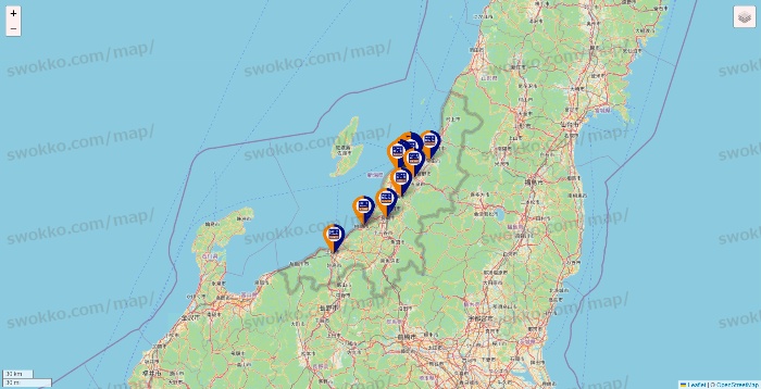 新潟県のハローストレージの店舗地図