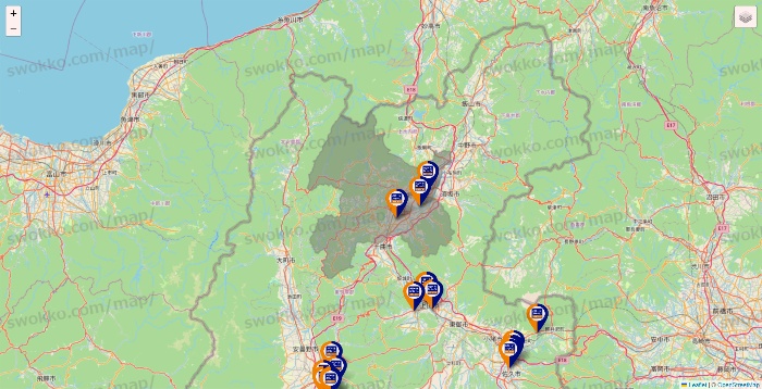 長野県のハローストレージの店舗地図