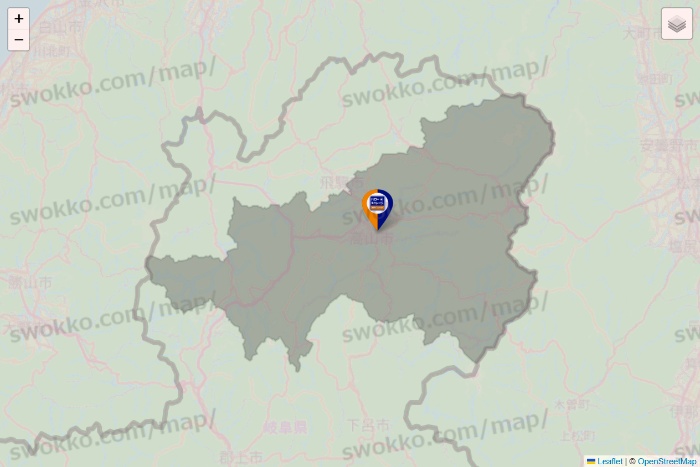 岐阜県のハローストレージの店舗地図