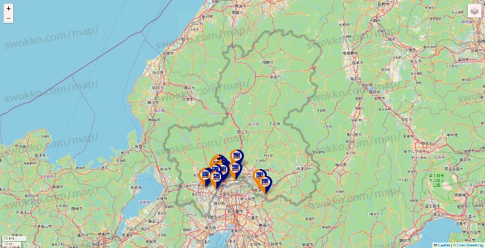 岐阜県のハローストレージの店舗地図